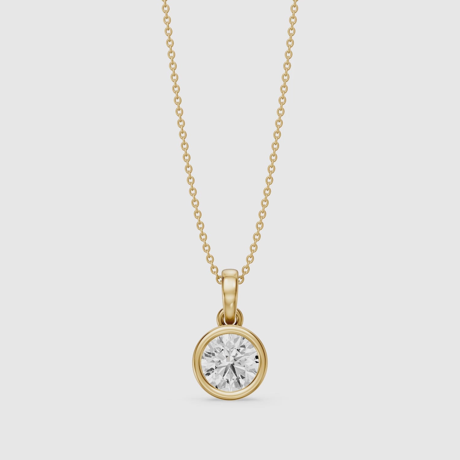 Load video: Zoe Solitaire Round Lab Grown Diamond Pendant