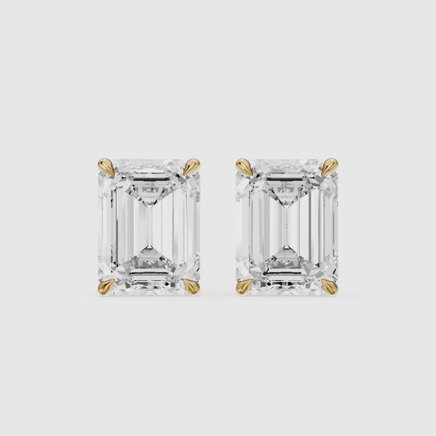 Load video: Lilia Emerald Cut Lab Grown Diamond Basket Set Stud Earrings