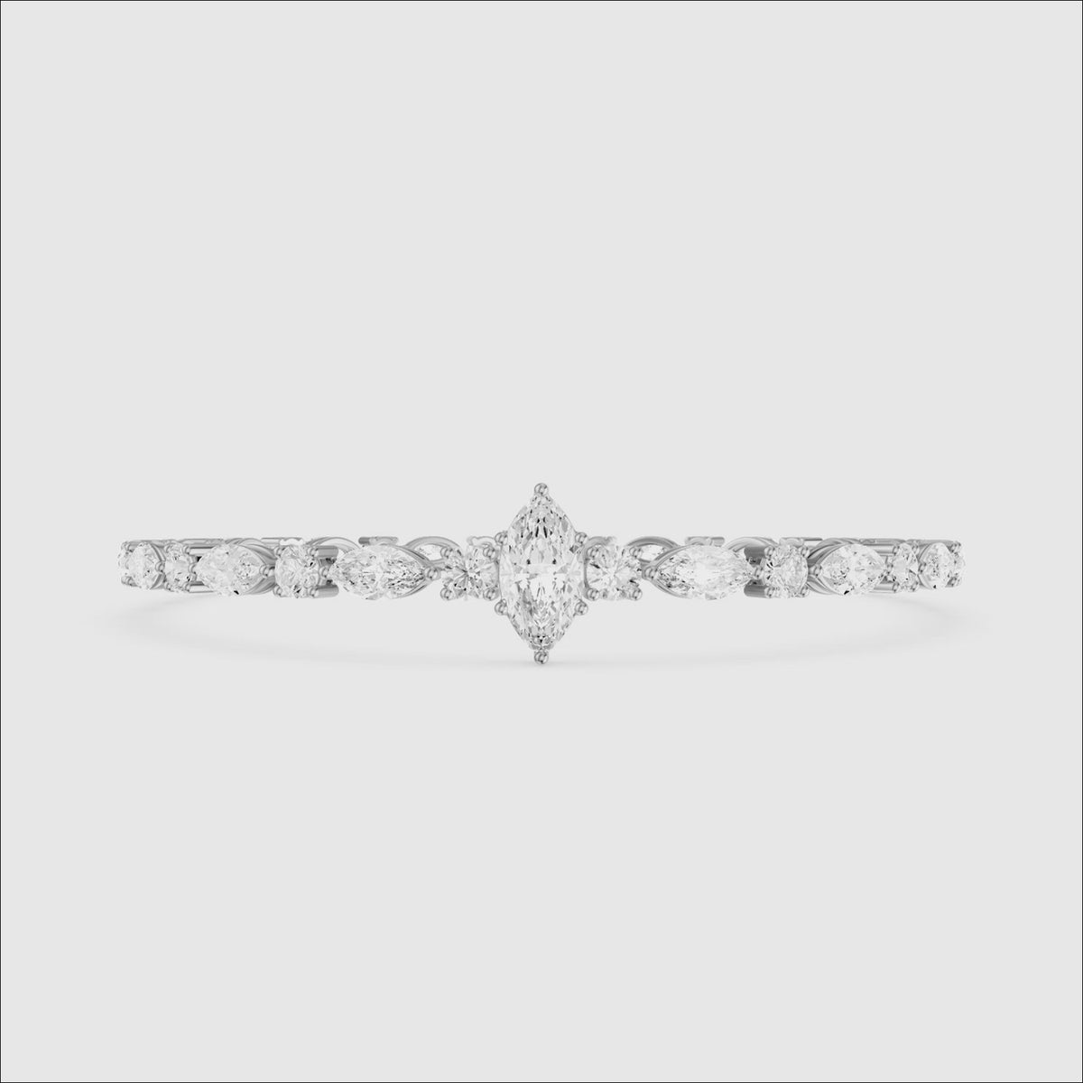 Load video: Angie Round and Marquise Lab Grown Diamond Tennis Bracelet