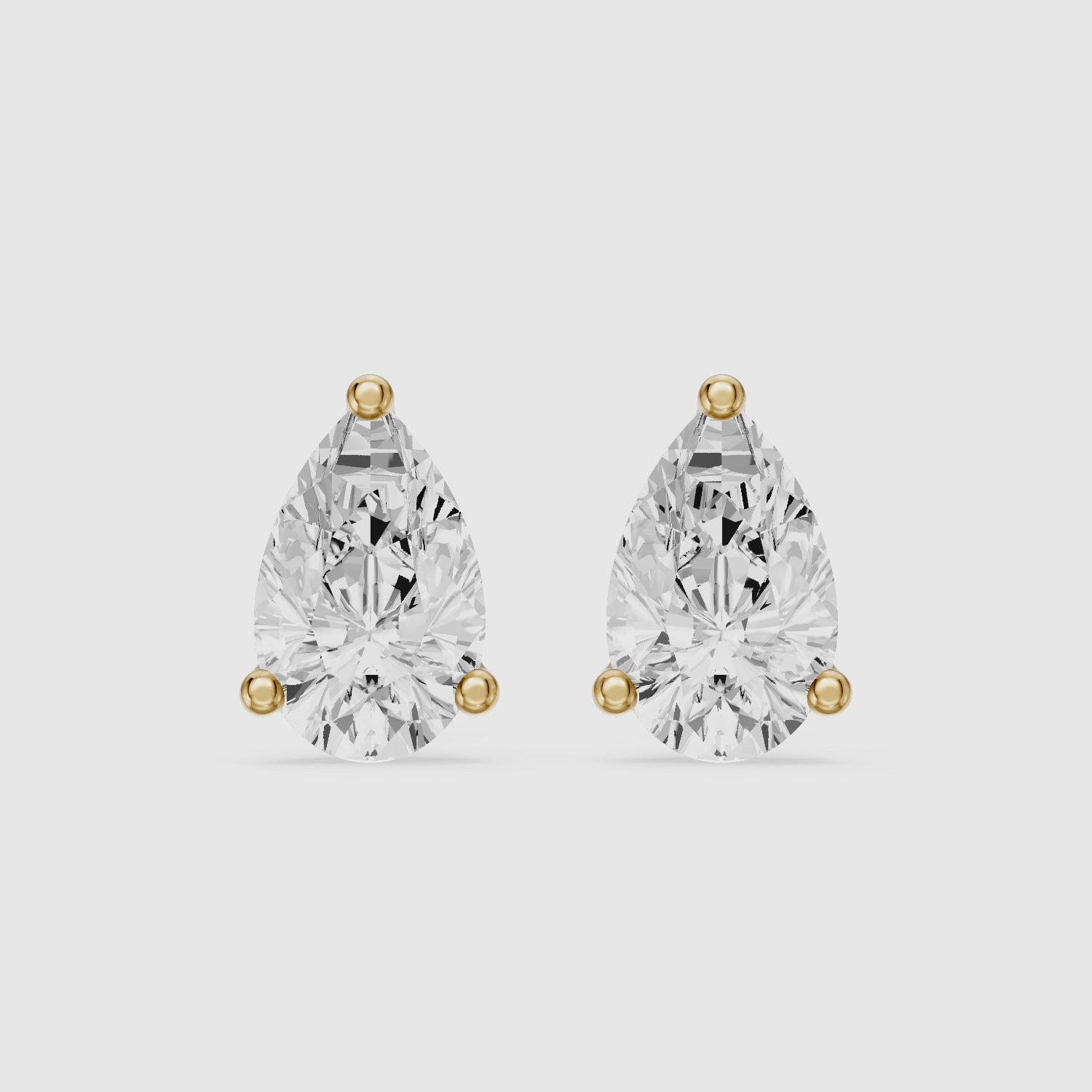 Load video: Saoirse Pear Cut Lab Grown Diamond Classic Basket Stud Earrings