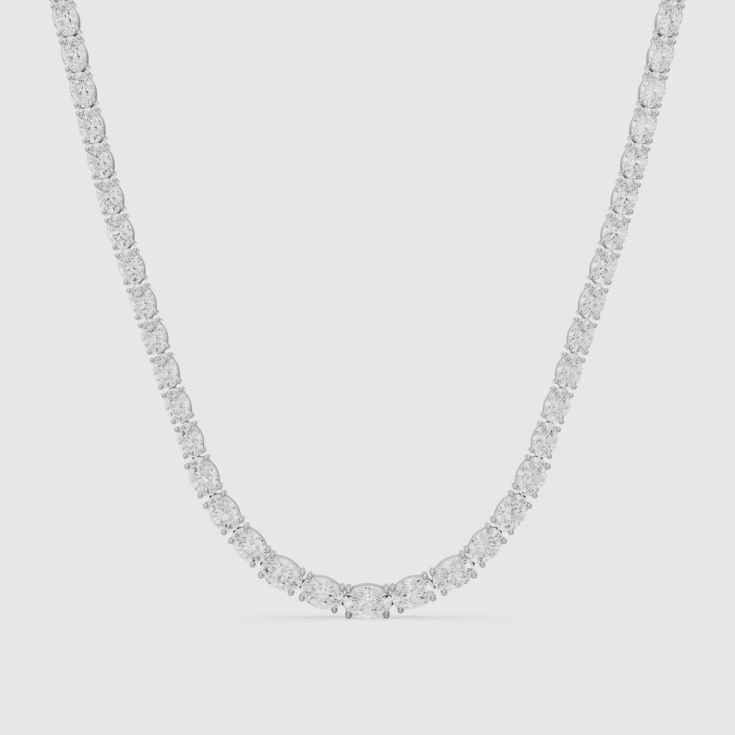Load video: Anastasia Oval Cut Lab Grown Diamond Tennis Necklace