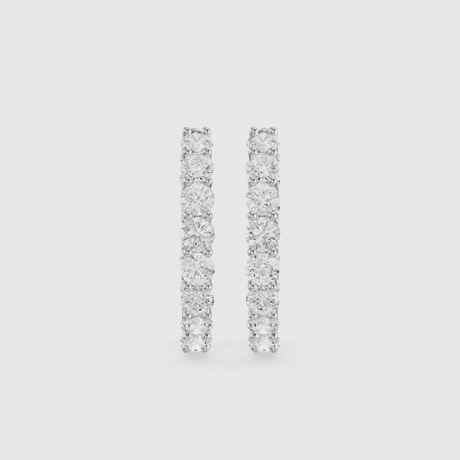 Load video: Teresa Round Lab Grown Diamond Inside Out Hoop Earrings