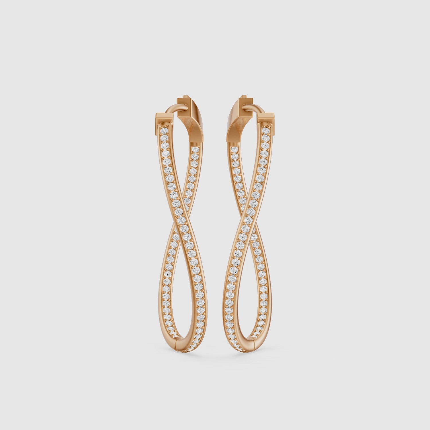 Load video: Katia Round Lab Grown Diamond Channel Set Wavy Hoop Earrings