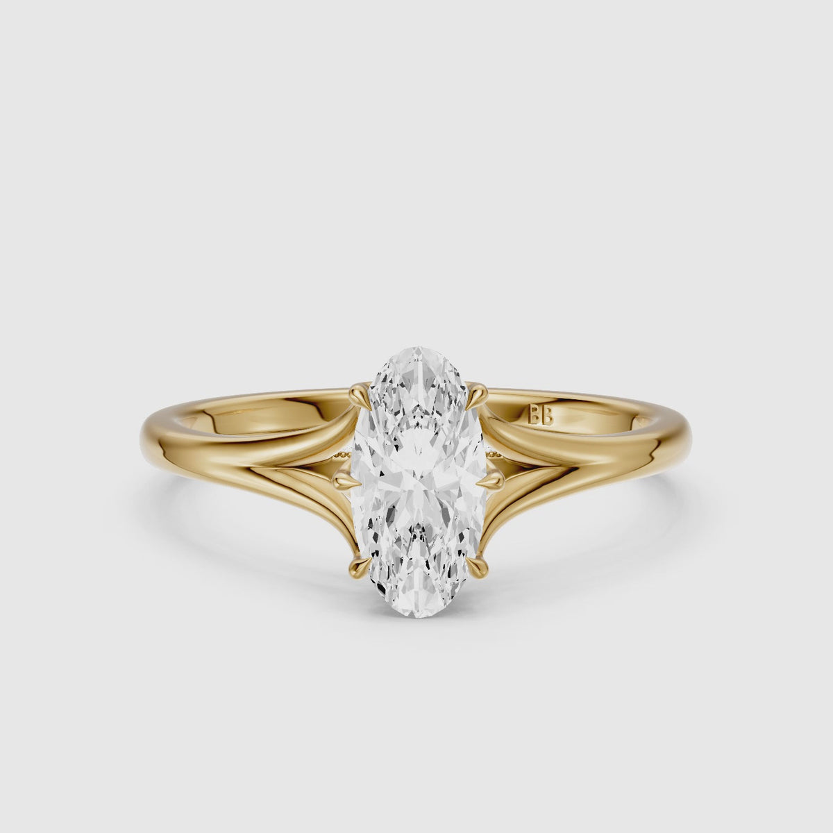 Load video: Tali Moval Moissanite Diamond Split Shank Engagement Ring