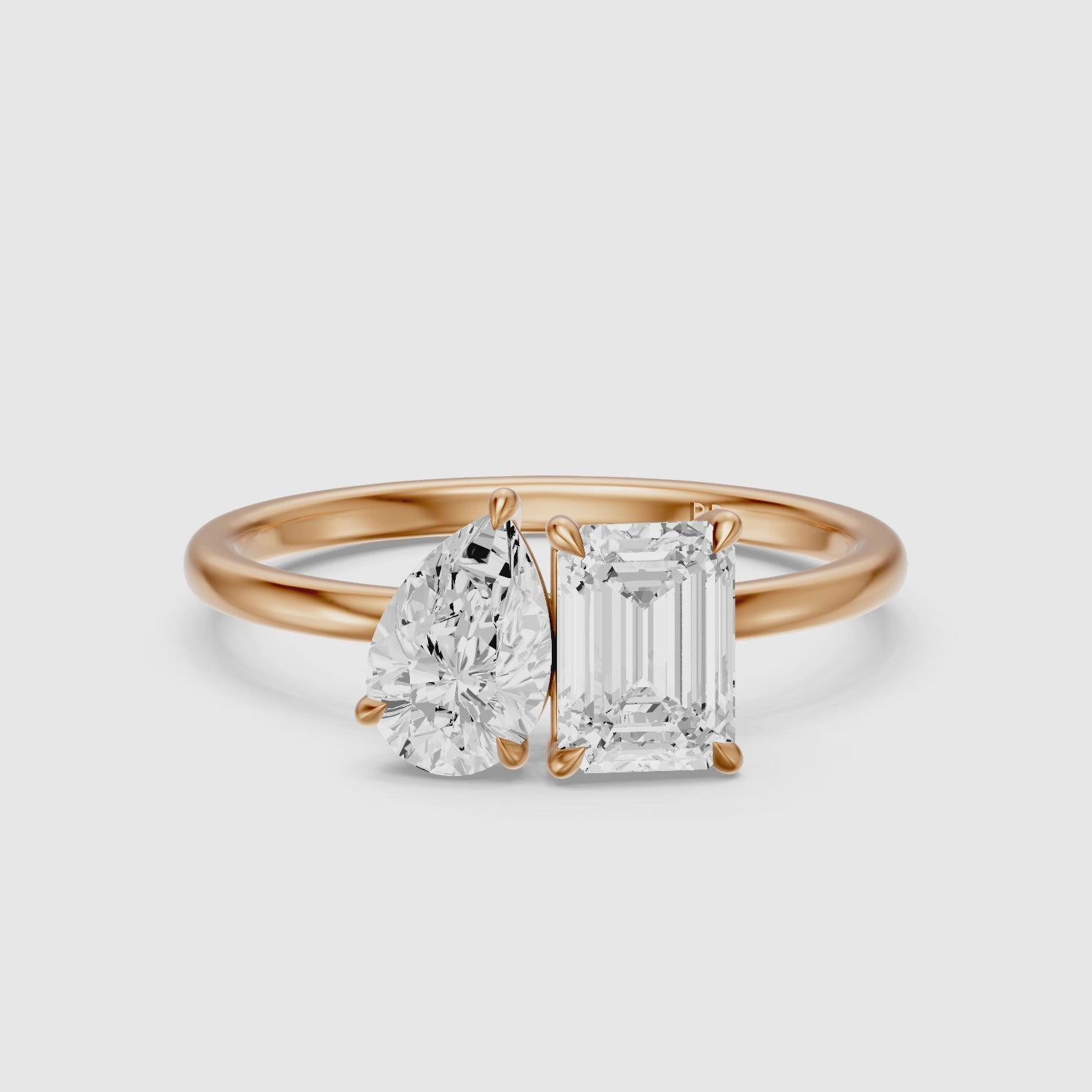 Load video: Payton Toi Et Moi Engagement Ring With Pear and Emerald Lab Grown Diamonds