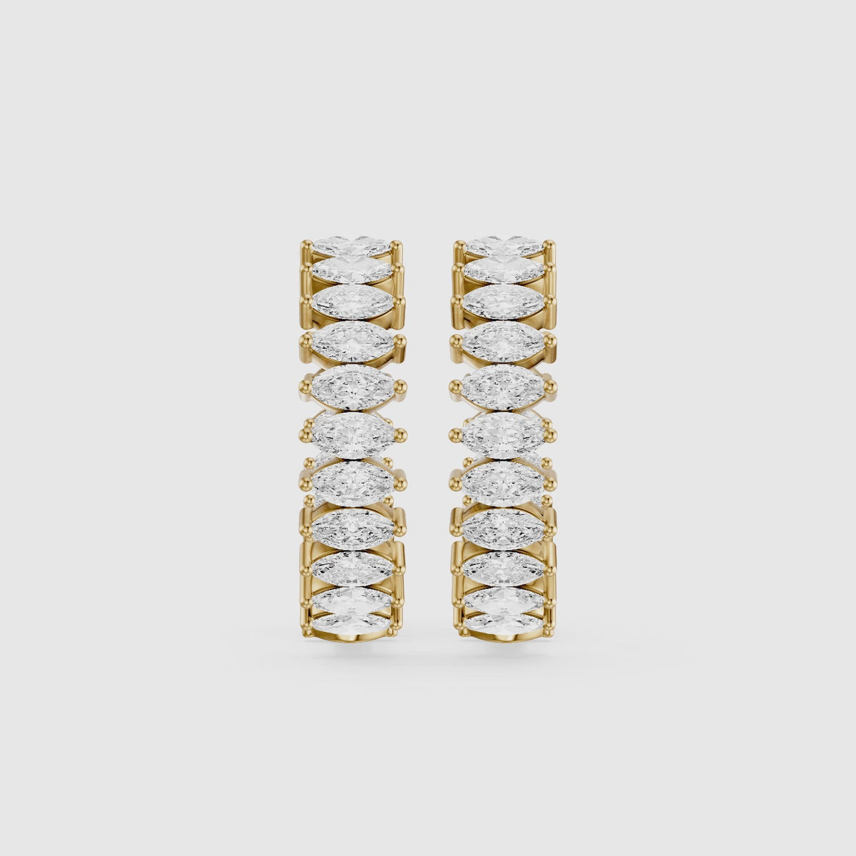 Load video: Silvia Marquise Lab Grown Diamond Eternity Inside-Out Hoop Earrings