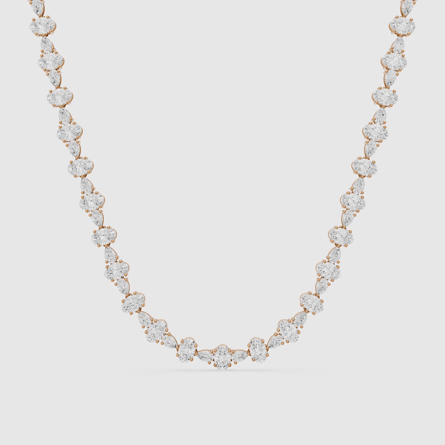 Load video: Destiny Oval and Pear Lab Grown Diamond Tennis Necklace