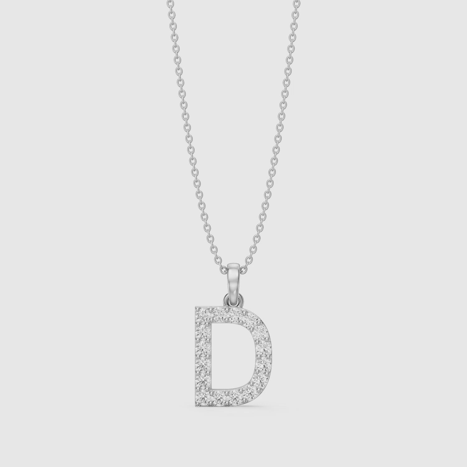 Load video: Bailey Lab Grown Diamond D Initial Pendant Necklace
