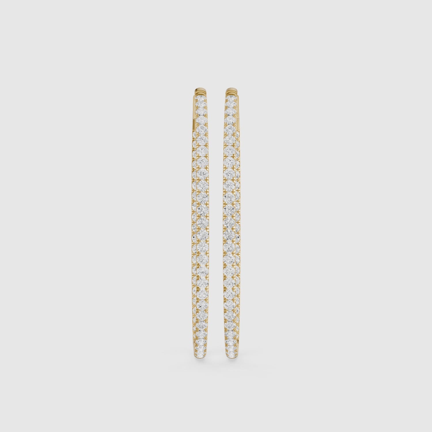 Load video: Leticia Round Lab Grown Diamond Skinny Inside Out Hoop Earrings