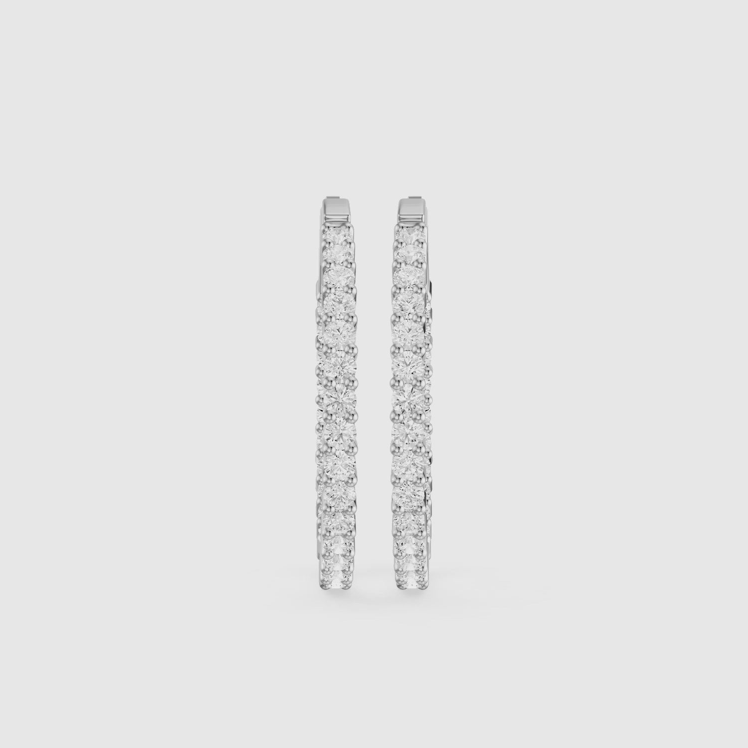 Load video: Mattea Round Lab Grown Diamond Full Eternity Inside Out Hoop Earrings