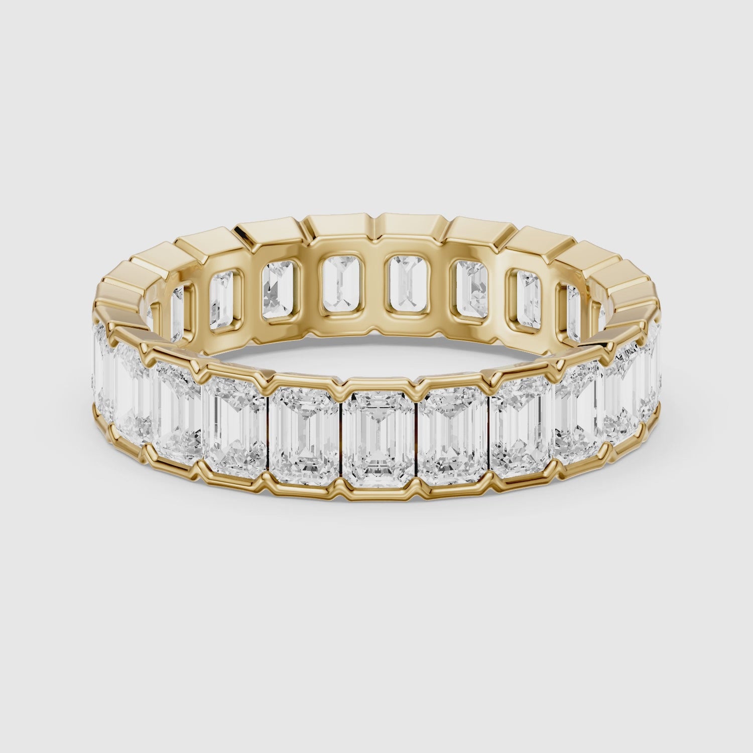 Load video: Kendall Bold Emerald Cut Lab Grown Diamond Eternity Wedding Band