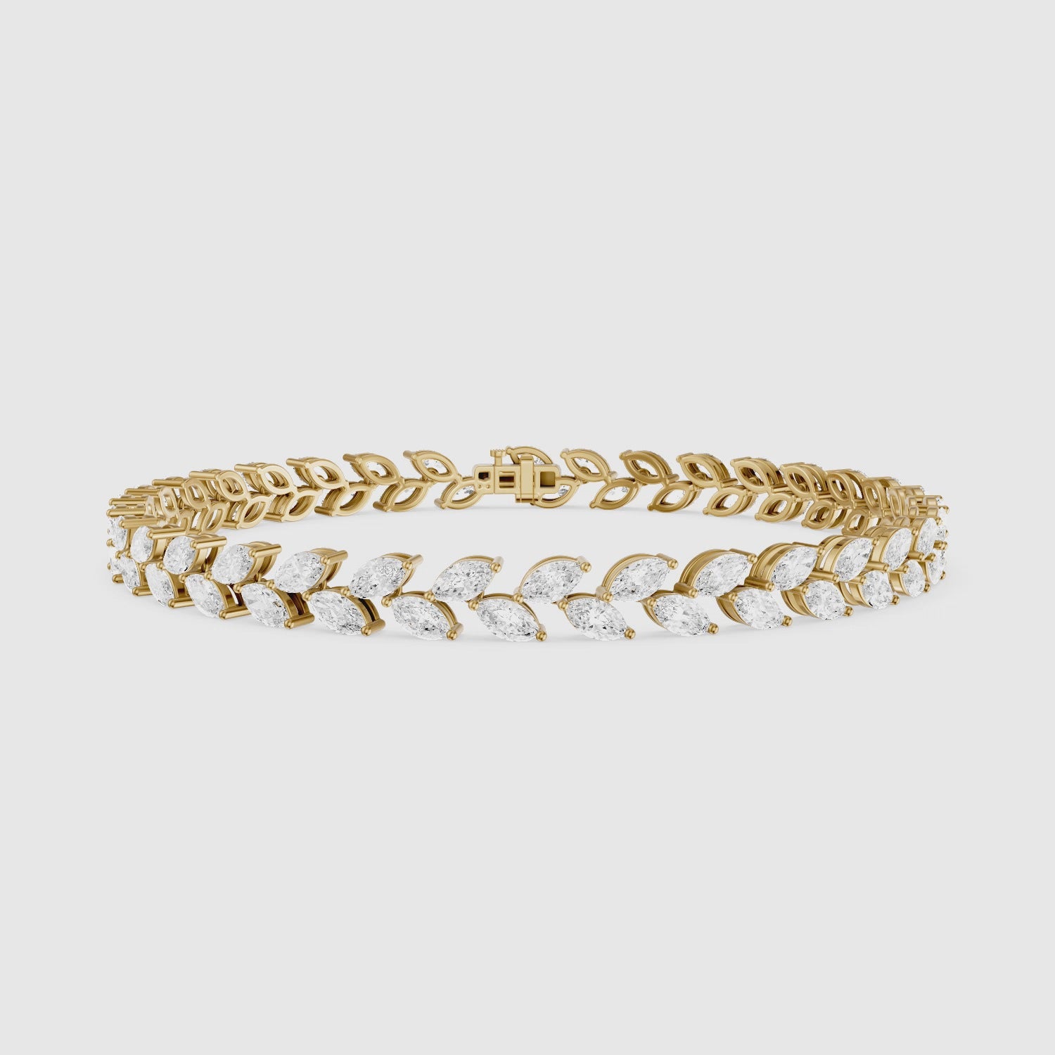 Load video: Amoura Two Row Marquise Cut Lab Grown Diamond Tennis Bracelet