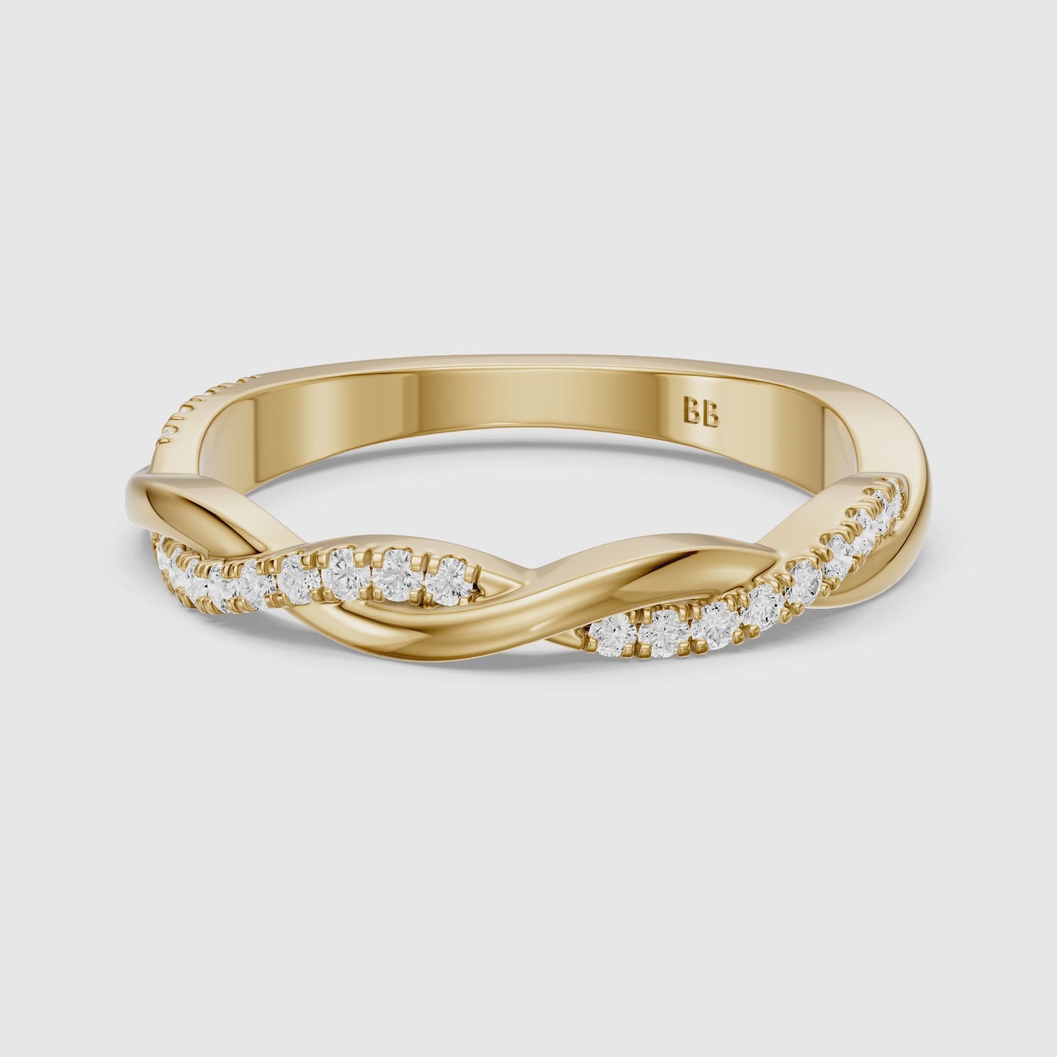 Load video: Adele Twisted Pave Lab Grown Diamond Wedding Band