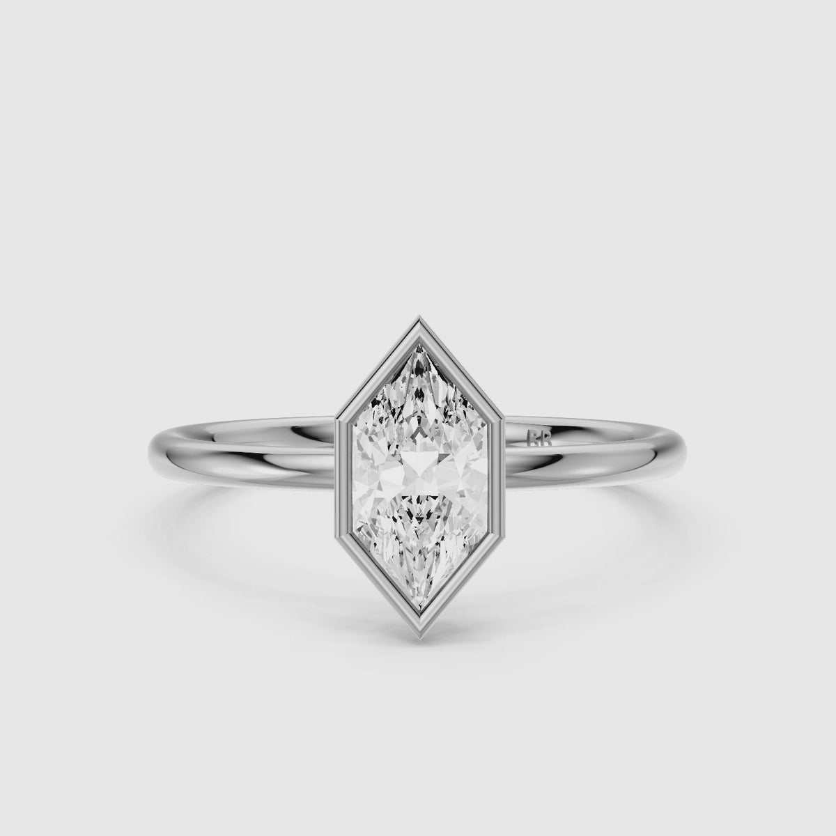 Load video: Andreia Dutch Marquise Cut Lab Grown Diamond Bezel Set Solitaire Ring