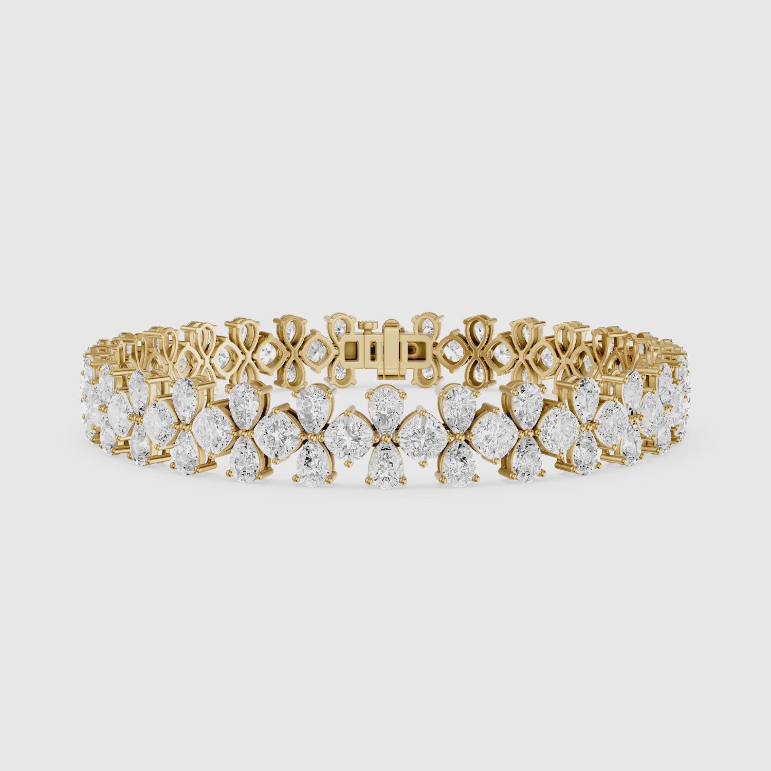 Load video: Patricia Pear and Cushion Shape Lab Grown Diamond Tennis Bracelet