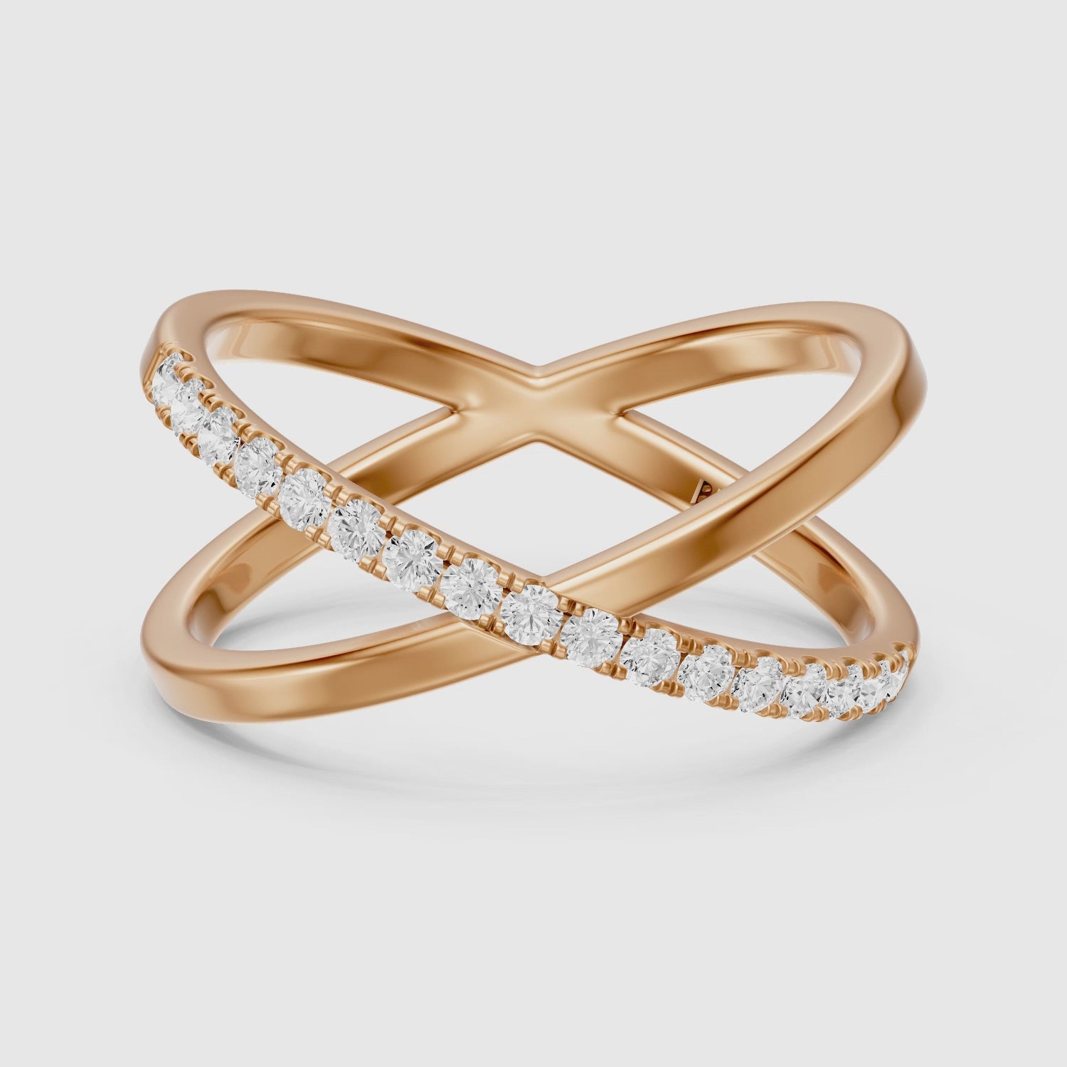 Load video: Everly Criss Cross Lab Grown Diamond Wedding Band