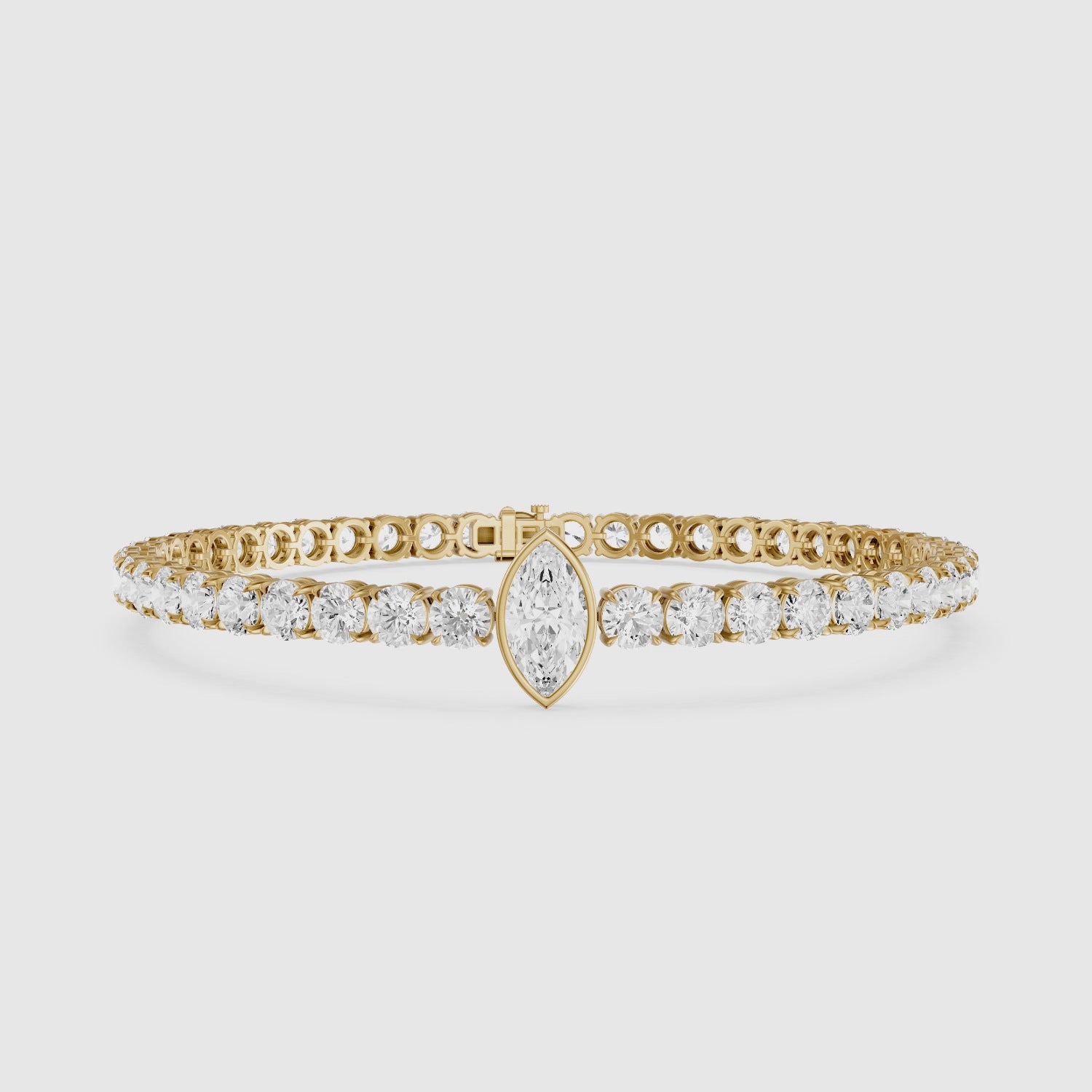 Load video: Maxine Marquise Lab Grown Diamond Single Station Tennis Bracelet