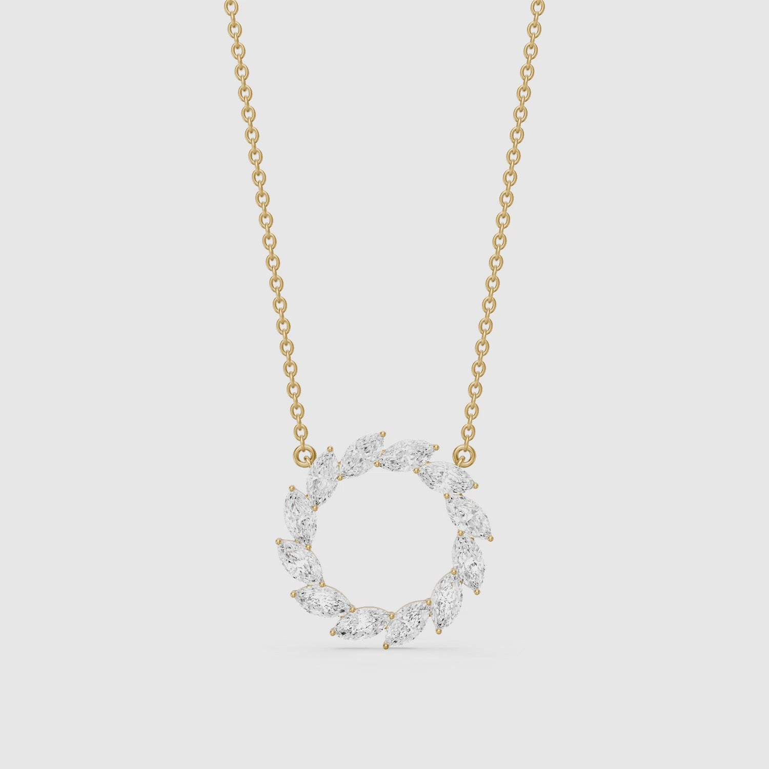 Load video: Edda Marquise Lab Grown Diamond Wreath Necklace