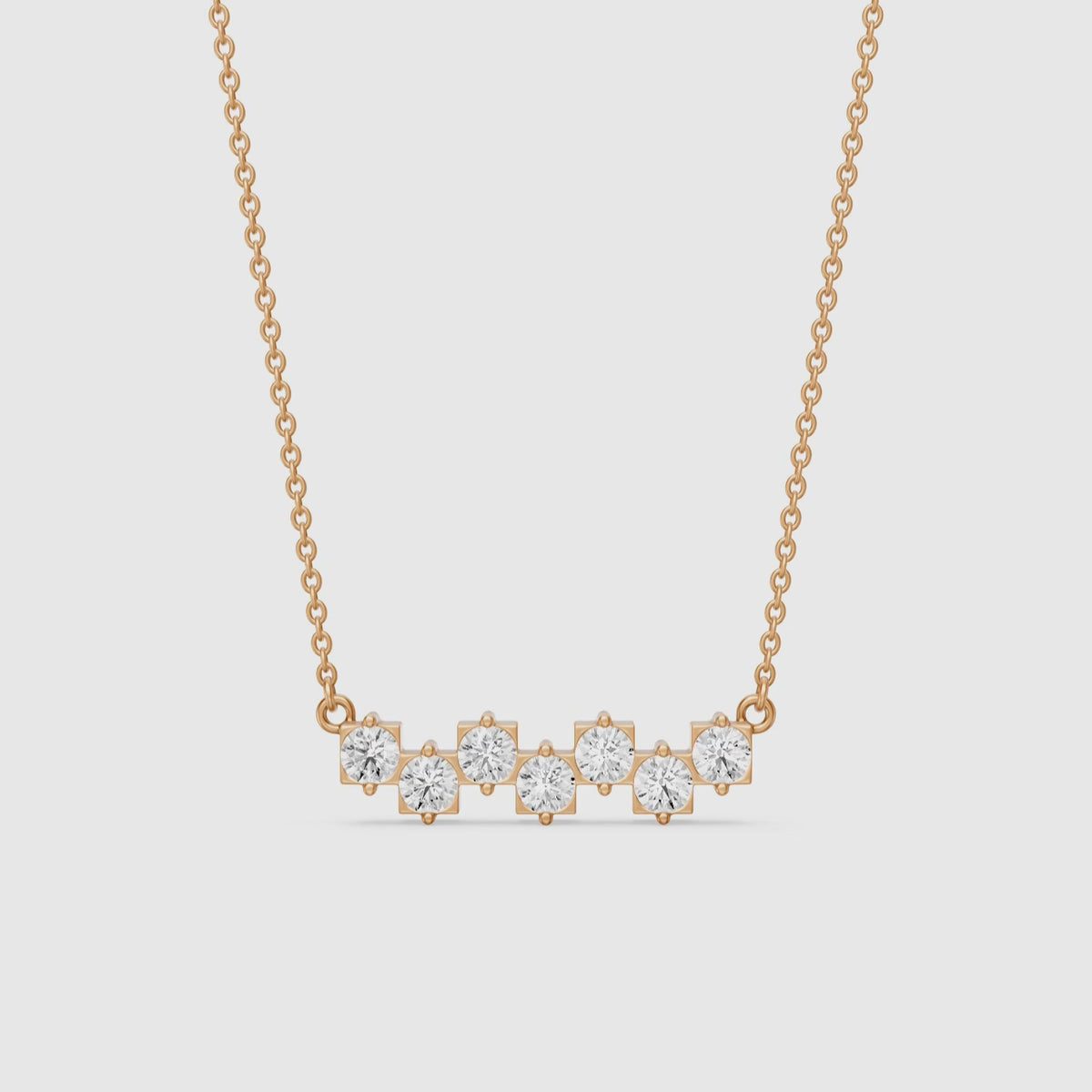 Load video: Viviana Round Lab Grown Diamond Cluster Bar Necklace