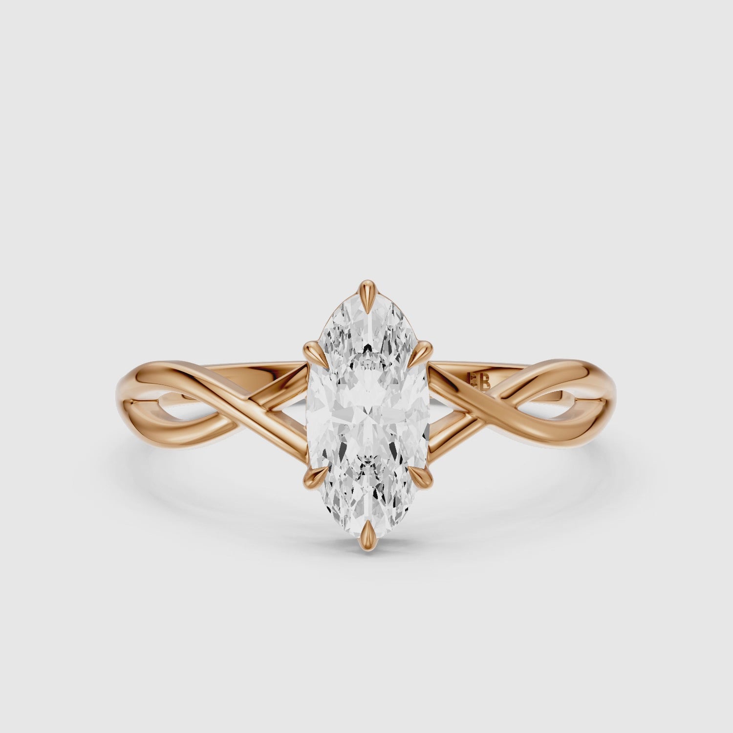 Load video: Lottie Moval Lab Grown Diamond Ring with Twisted Band