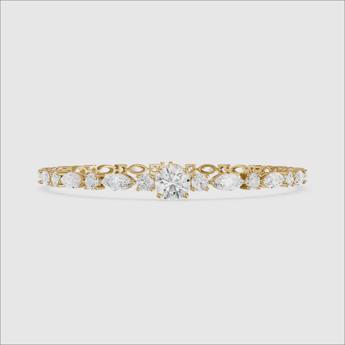 Load video: Kylee Round and Marquise Lab Grown Diamond Tennis Bracelet