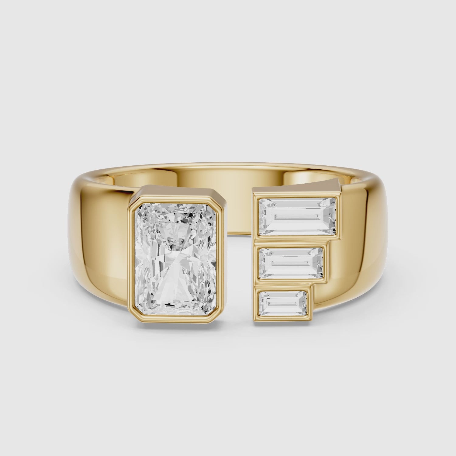 Load video: Giulia Radiant Cut Lab Diamond Graduated Baguette Cigar Band