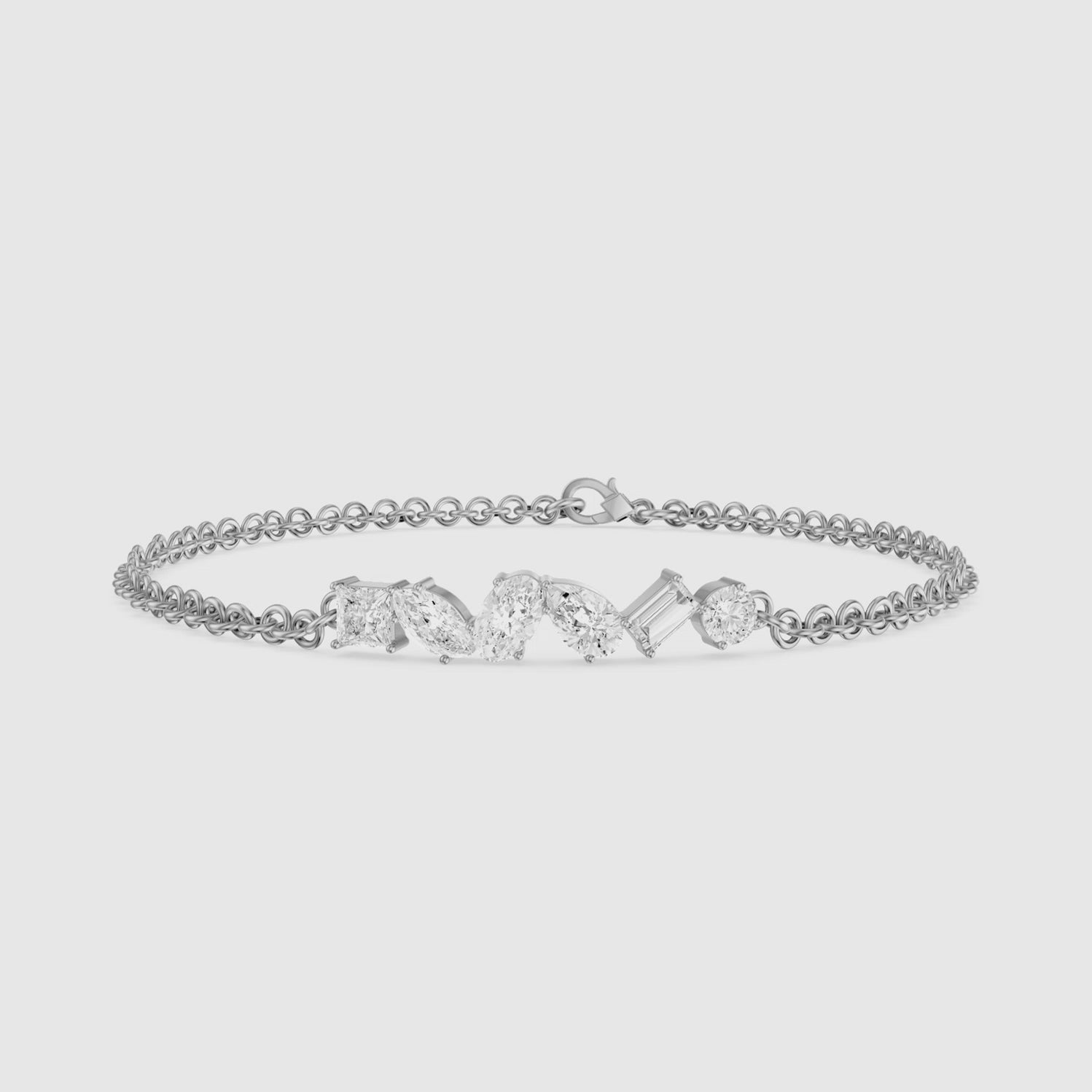 Load video: Aurelia Multi Shape Lab Grown Diamond Chain Bracelet