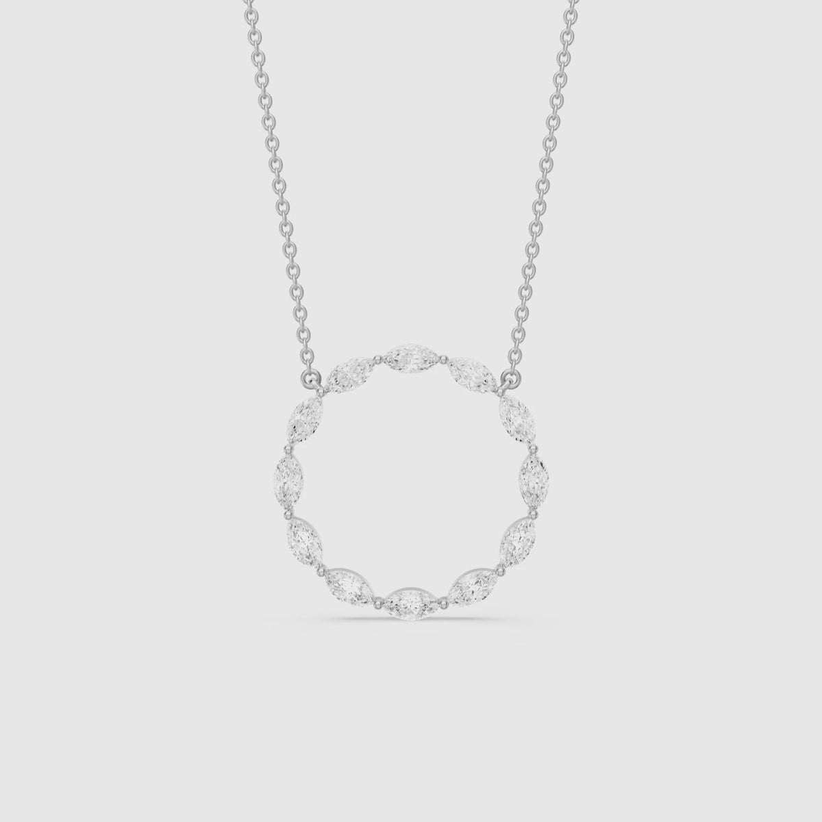 Load video: Serena Marquise Lab Grown Diamond Circle Pendant