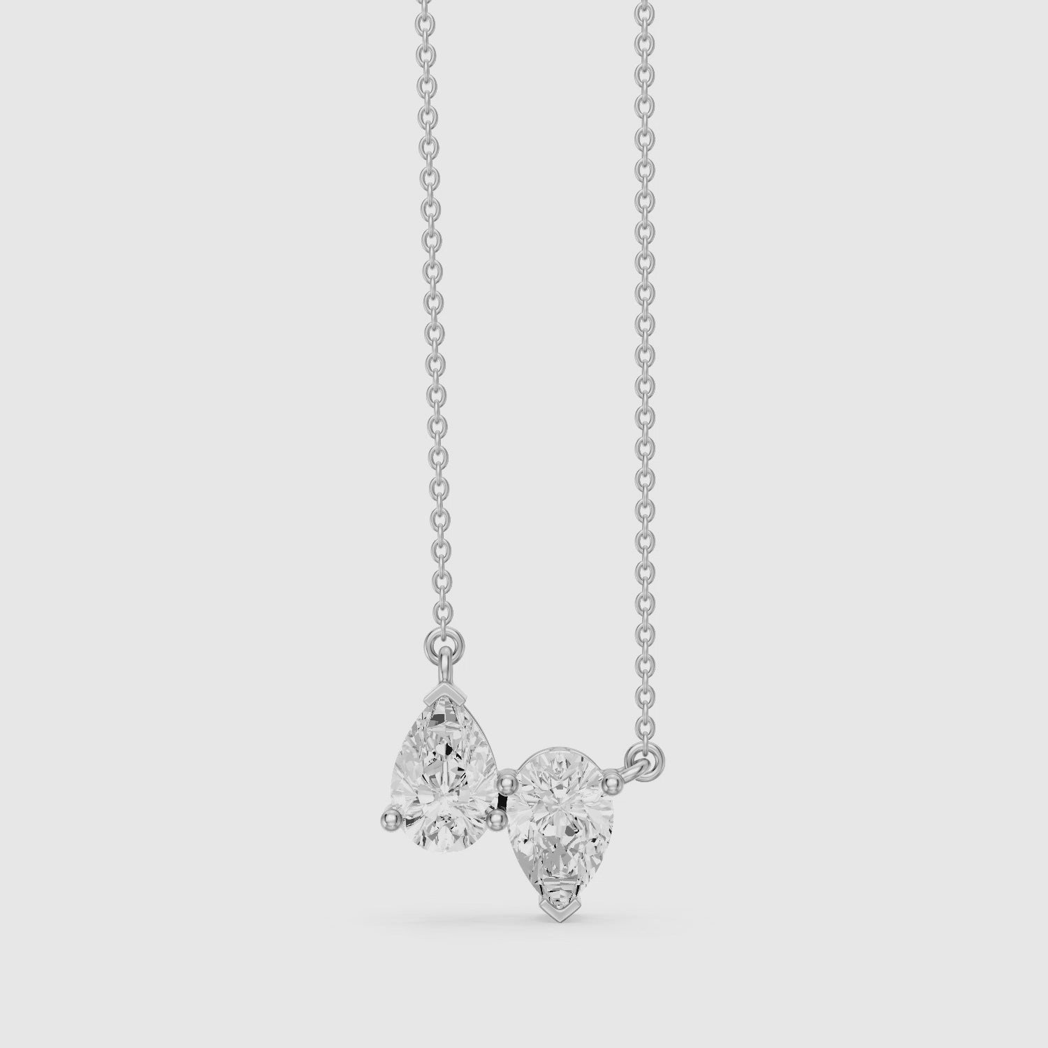 Load video: Aria Pear Lab Grown Diamond Duo Necklace