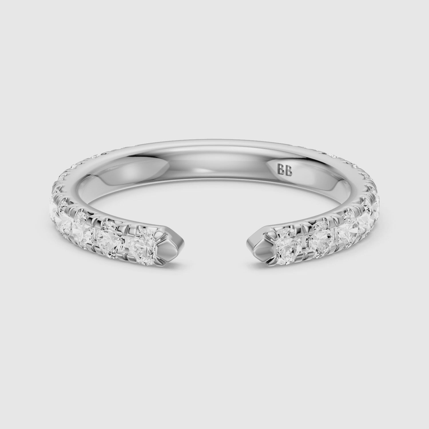 Load video: Avery Open Gap Lab Grown Diamond Wedding Band