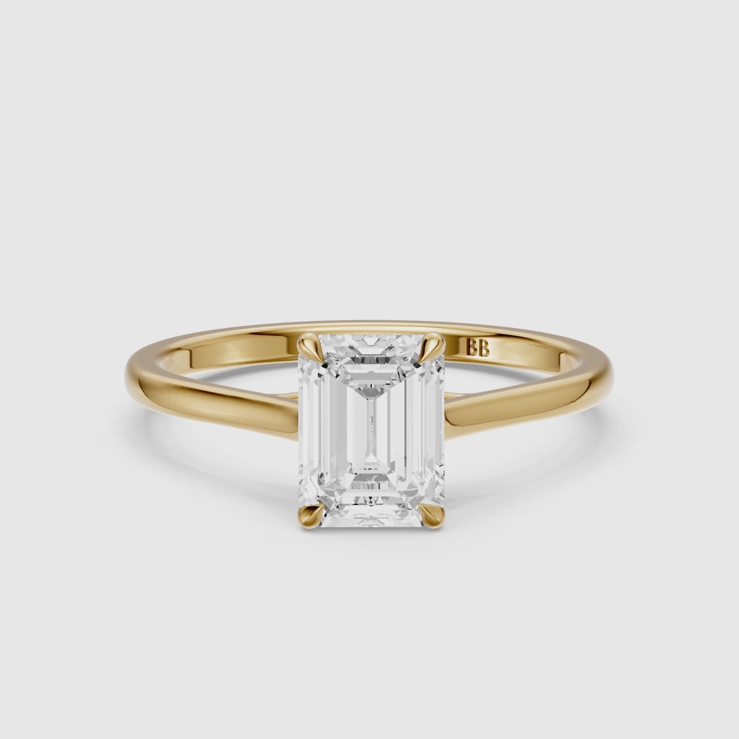 Load video: Charlay Emerald Cut Solitaire Lab Grown Diamond Engagement Ring