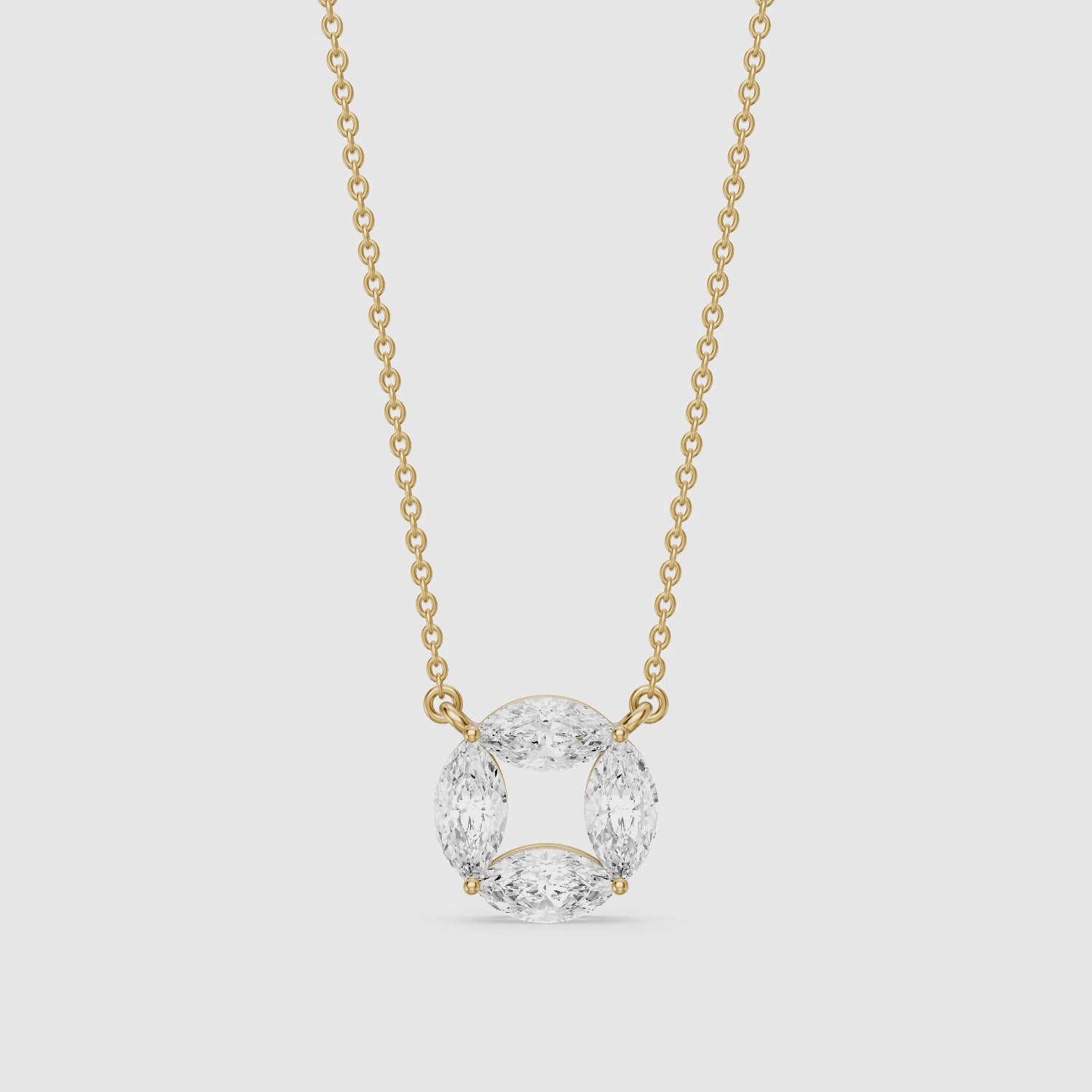 Load video: Alyssa Marquise Lab Grown Diamond Circle Pendant