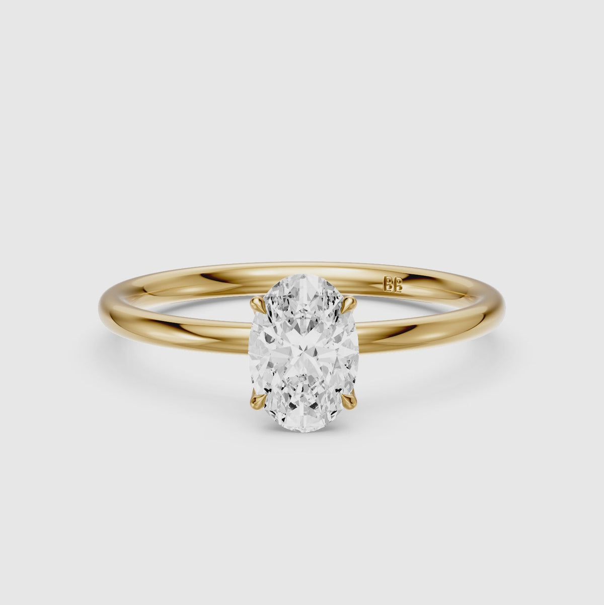 Load video: Elnora Tulip Setting Oval Lab Grown Diamond Engagement Ring with Hidden Halo
