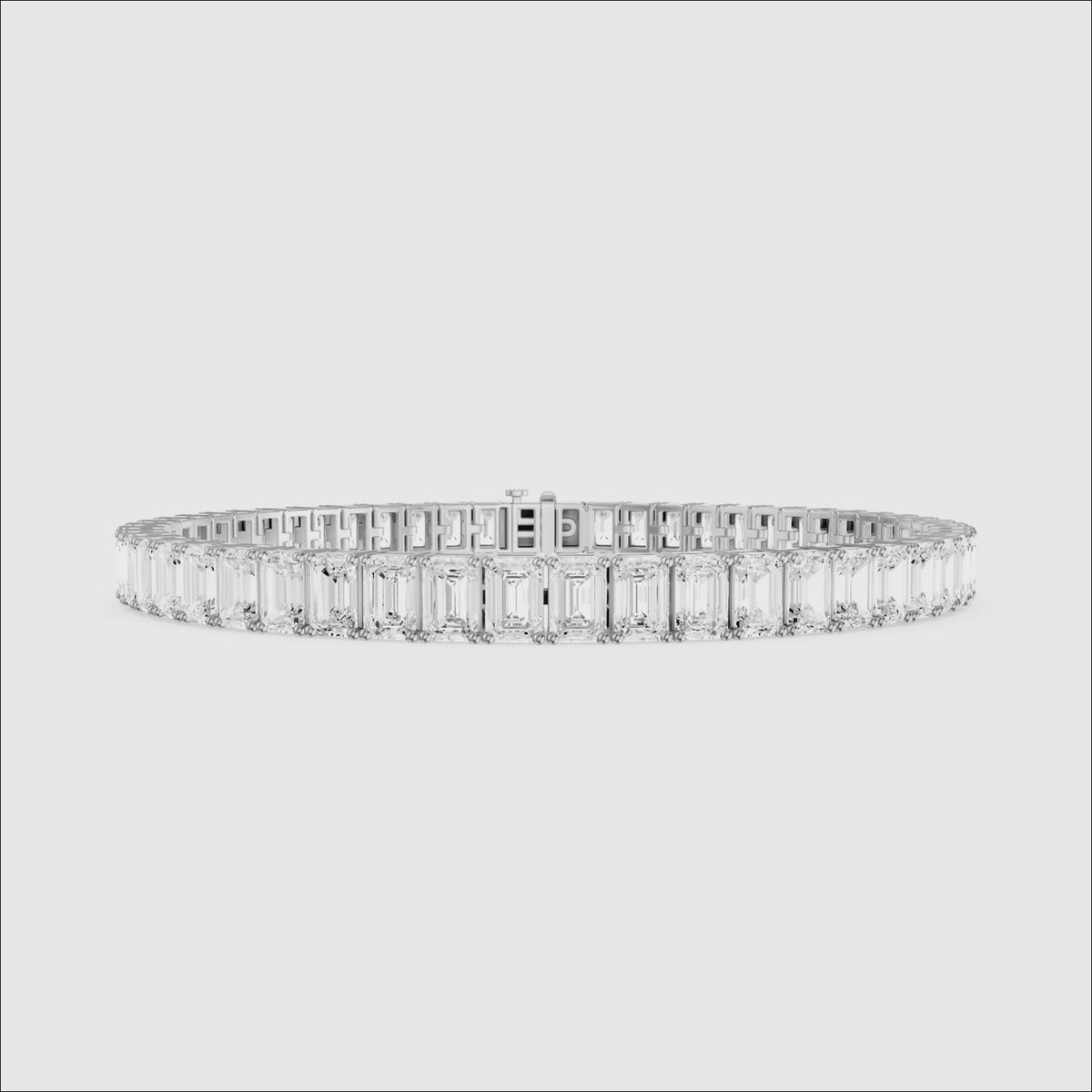 Load video: Louise Emerald Cut Lab Grown Diamond Tennis Bracelet