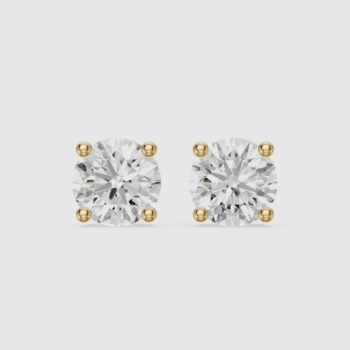 Load video: Liv Round Cut Lab Grown Diamond Solitaire Stud Earrings