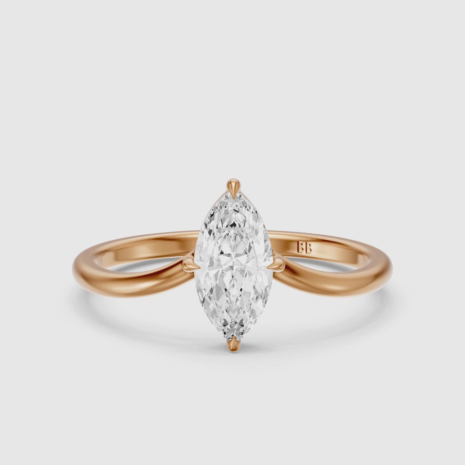 Load video: Nevaeh Marquise Cut Lab Grown Diamond Chevron Solitaire Ring