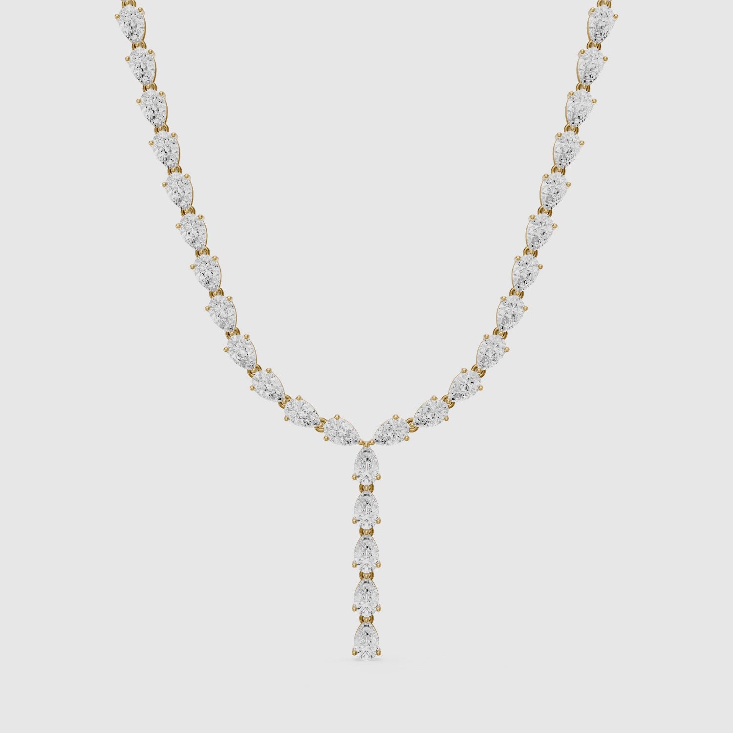 Load video: Samantha Pear Lab Grown Diamond Lariat Tennis Necklace