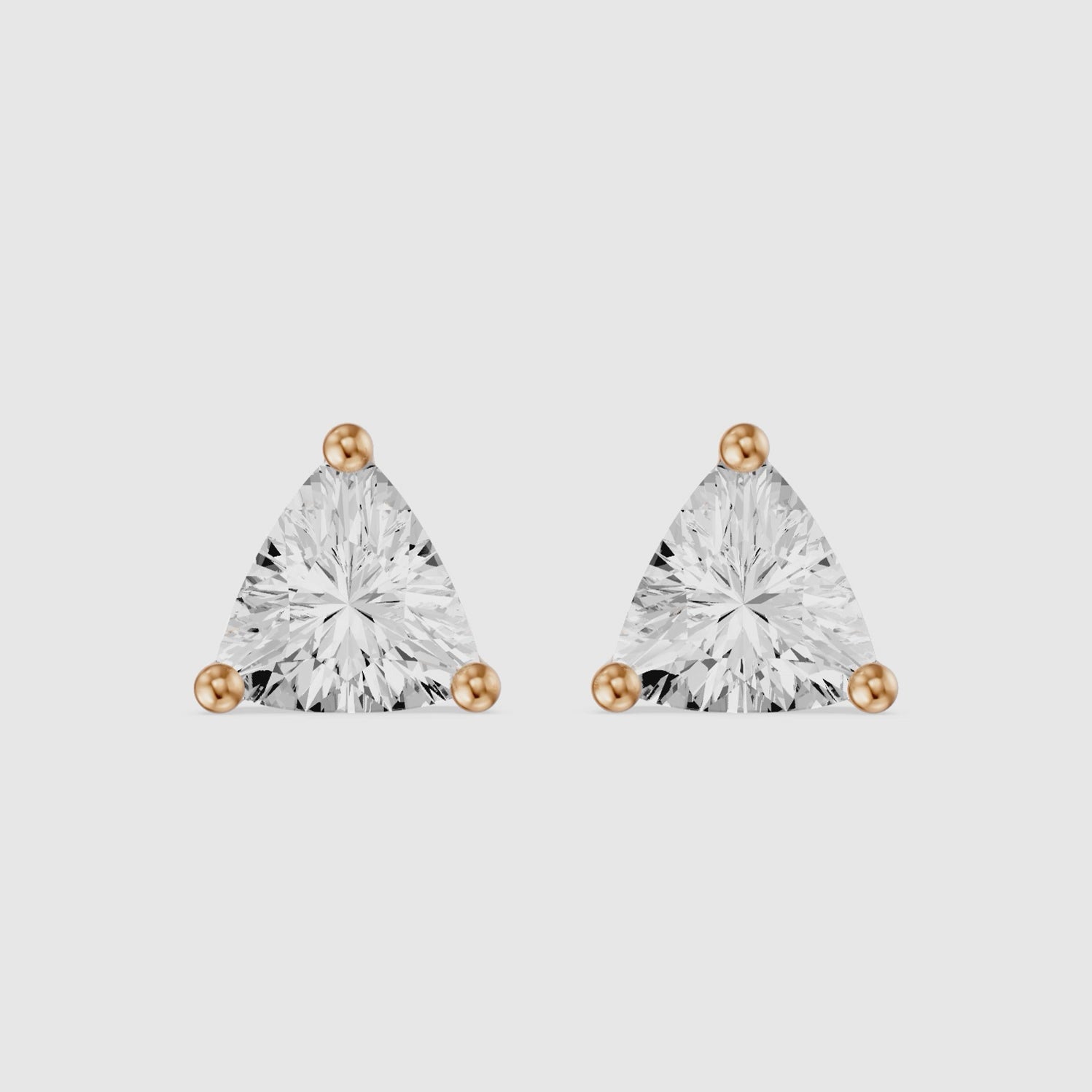 Load video: Delara Trillion Cut Blue Opal Solitaire Three Prong Basket Stud Earrings
