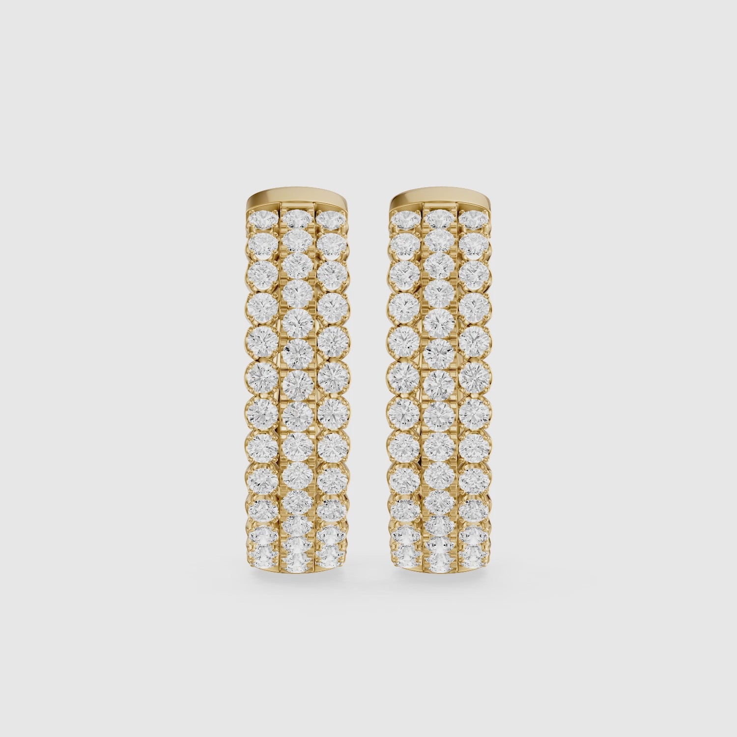 Load video: Fanni Round Lab Grown Diamond Dome Pave Hoop Earrings