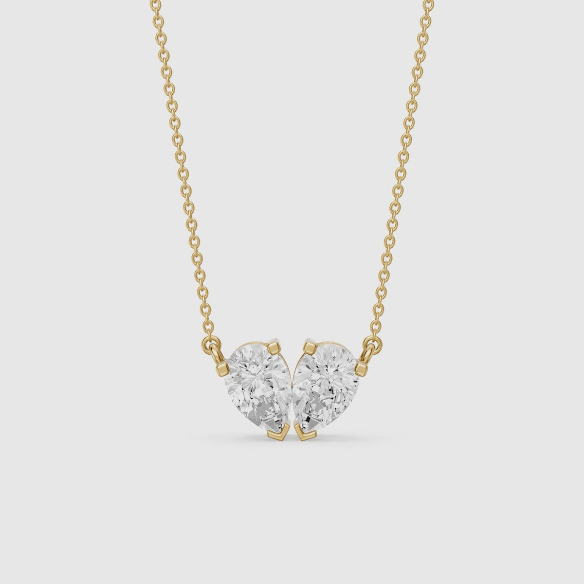 Load video: Priscilla Twin Pear Lab Grown Diamond Pendant