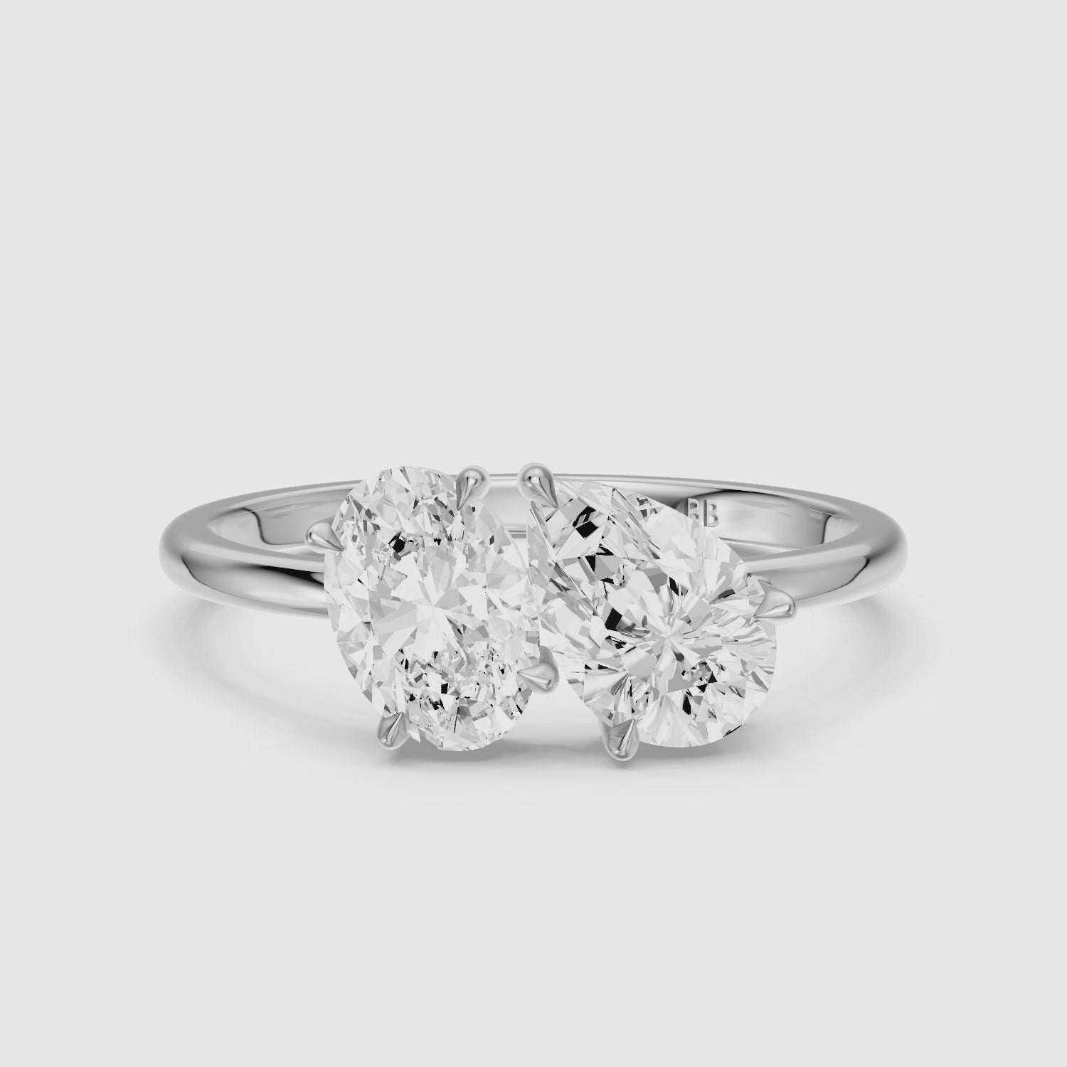 Load video: Lianne Toi Et Moi Ring With Oval and Pear Two Stone Lab Grown Diamond