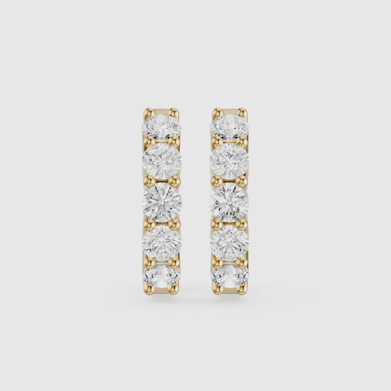 Load video: Linn Round Lab Grown Diamond Inside Out Huggie Hoop Earrings