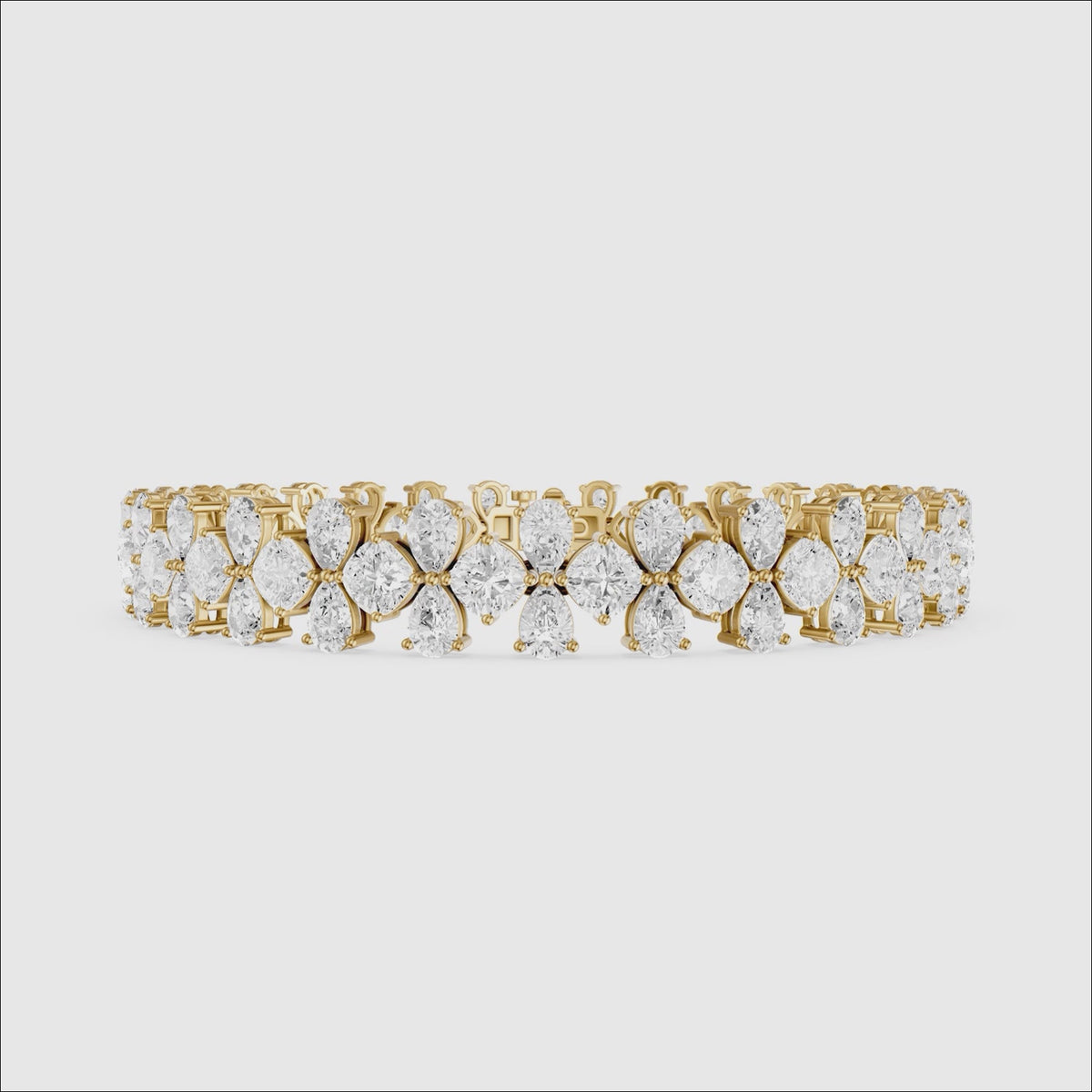 Load video: Patricia Pear and Cushion Shape Lab Grown Diamond Tennis Bracelet