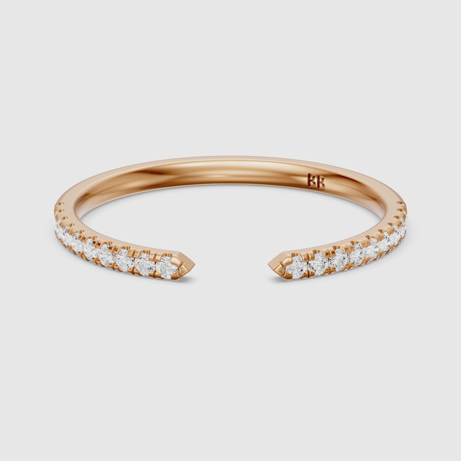 Load video: Beyonce Open Cuff Lab Grown Diamond Wedding Band