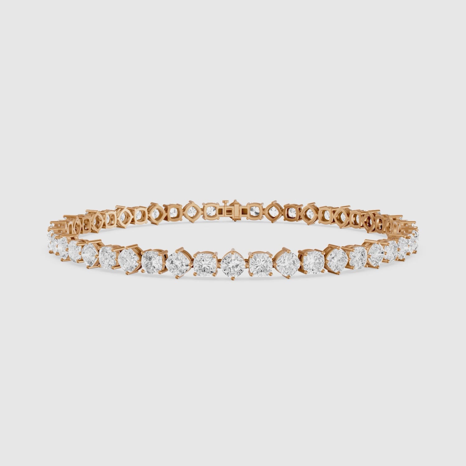 Load video: Florence Cushion Cut Lab Grown Diamond Tennis Bracelet