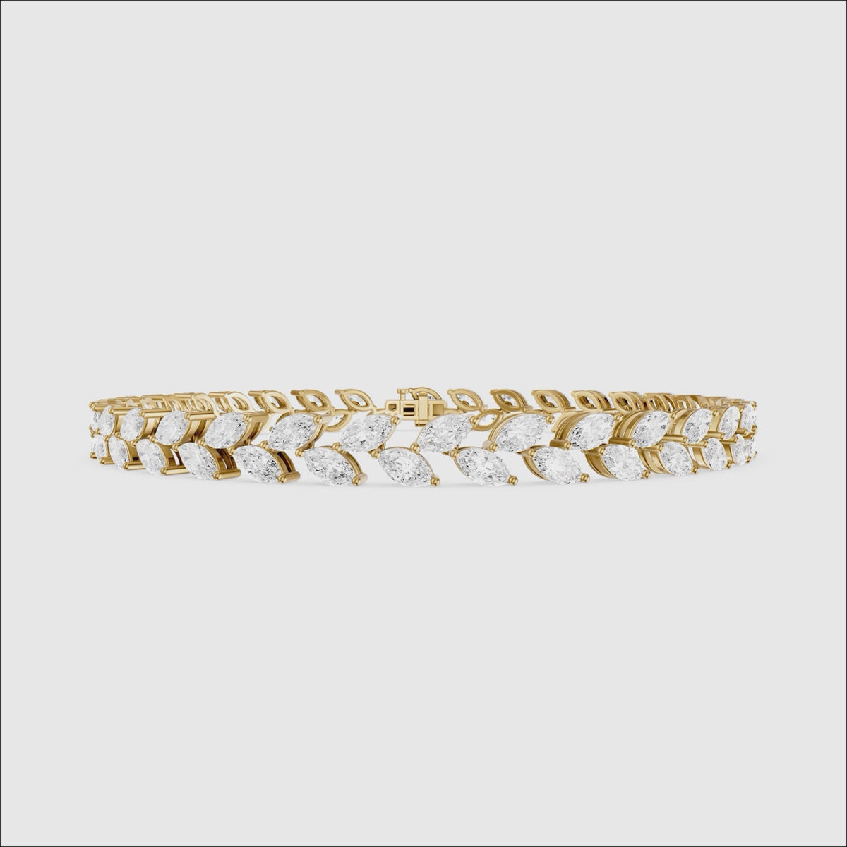Load video: Amoura Two Row Marquise Cut Lab Grown Diamond Tennis Bracelet