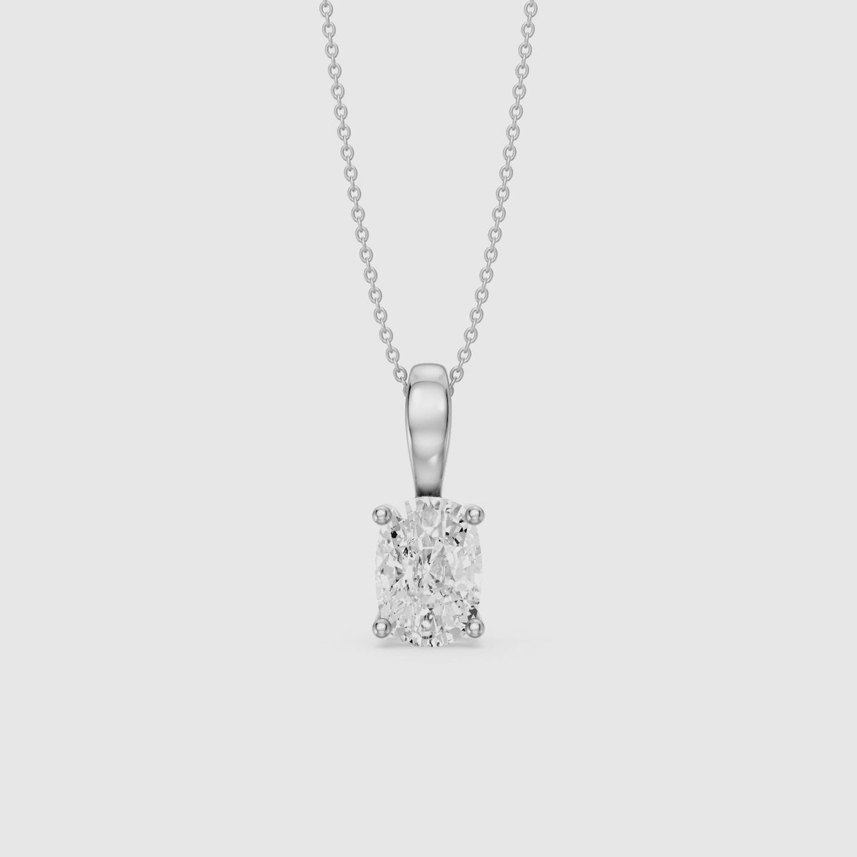 Load video: Laura Elongated Cushion Cut Lab Grown Diamond Solitaire Pendant