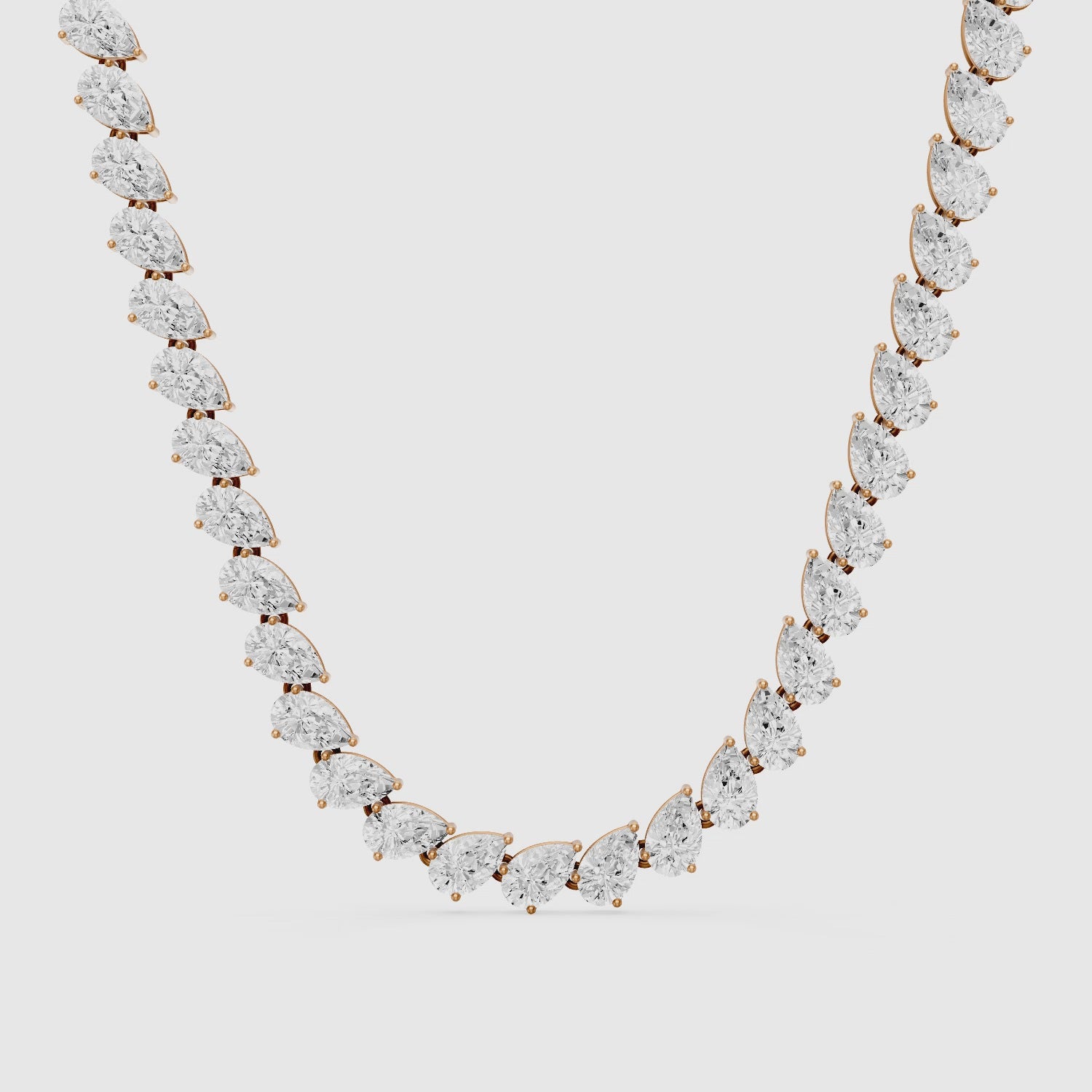 Load video: Nadia Alternating Pear Lab Grown Diamond Tennis Necklace