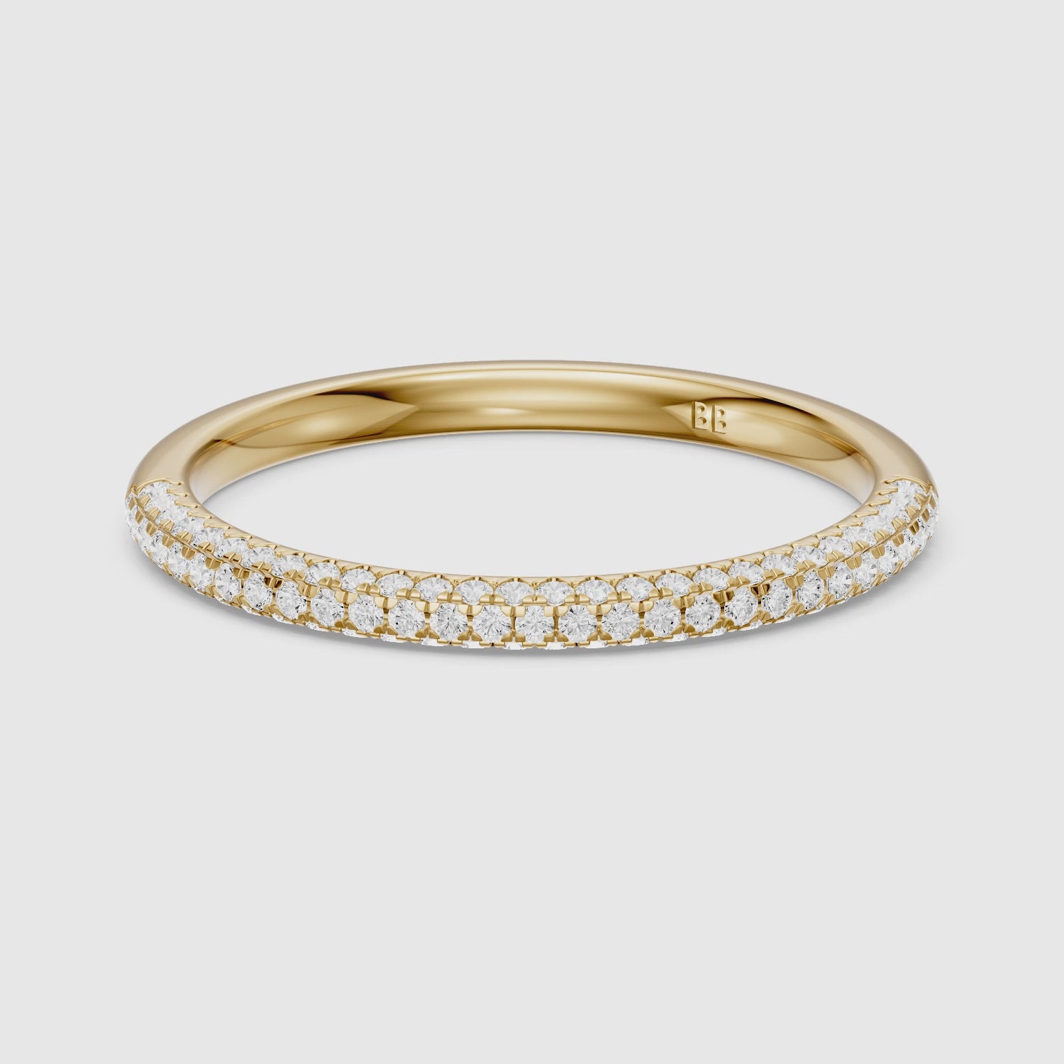 Load video: Remi Half Pave Lab Grown Diamond Stackable Eternity Band