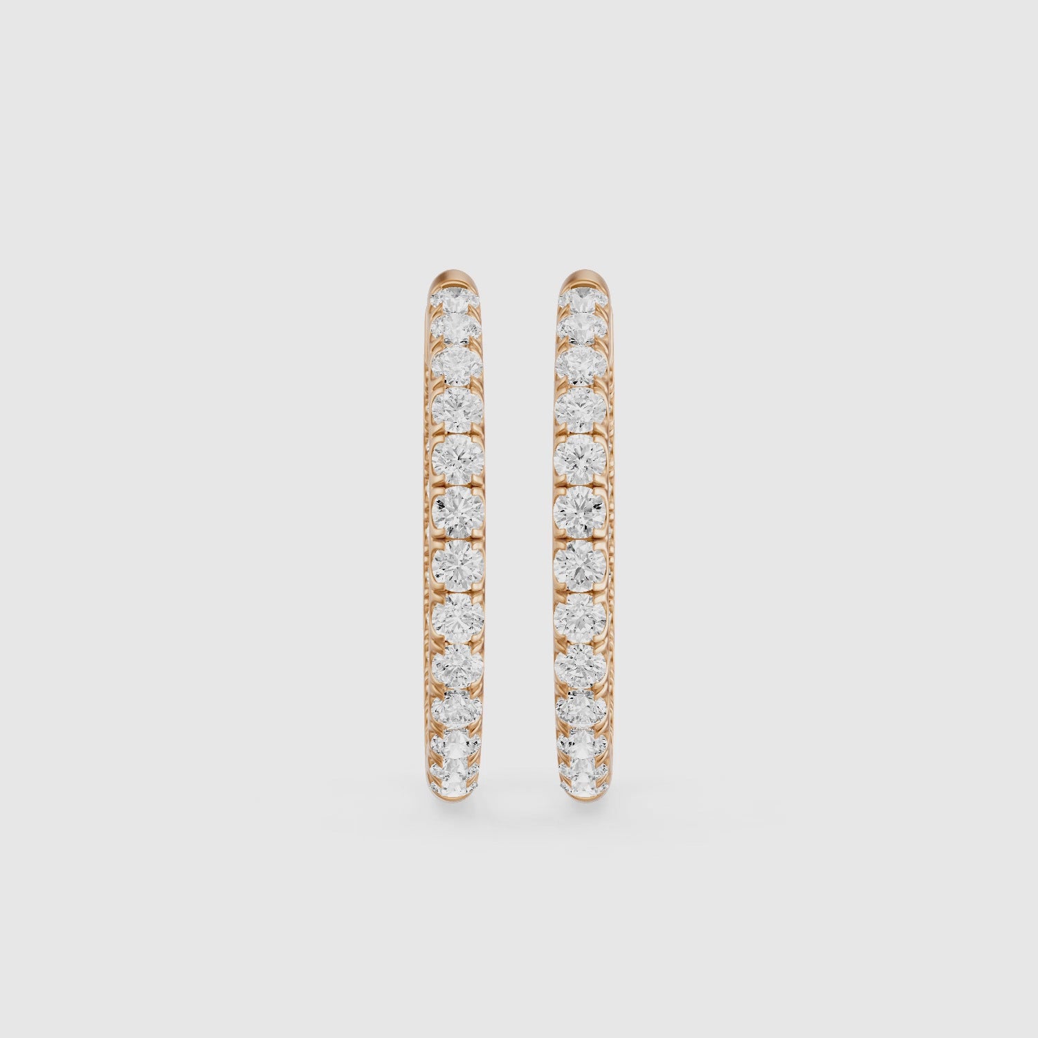 Load video: Nella Round Lab Grown Diamond Inside-Out Hoop Earrings
